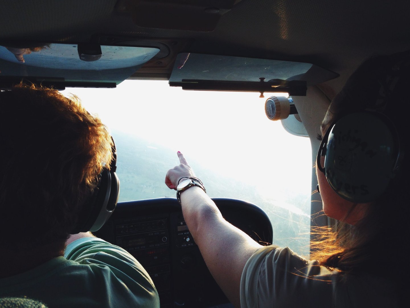 pilot training in cockpit